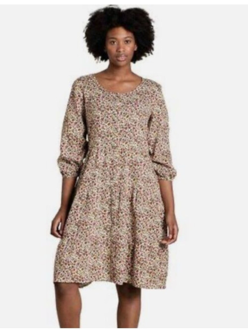 Toad & Co Manzana Tiered Floral 100% Organic Cotoon Long-Sleeve  Dress Size S